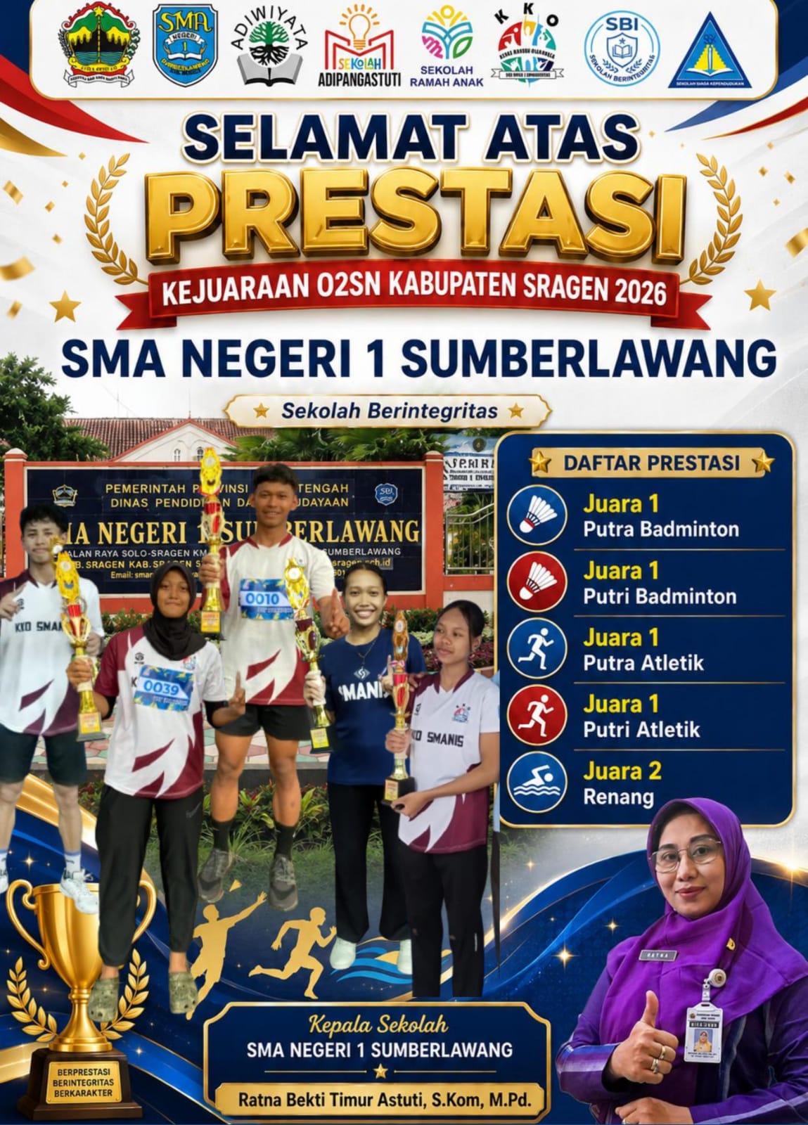 Prestasi Gemilang SMA Negeri 1 Sumberlawang di O2SN Kabupaten Sragen 2026